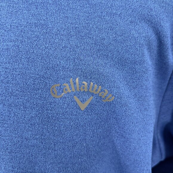 Callaway Mens Pullover Sweatshirt Jacket 1/4 Zip XL Extra Large Solid Blue Polye - Picture 8 of 10